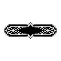 Geometric Black and White Decorative Label. vector