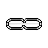Abstract Link in Black and White, Geometric. vector