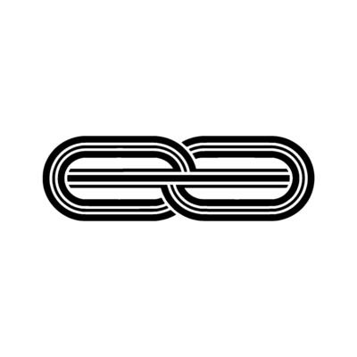 Abstract Link in Black and White, Geometric.