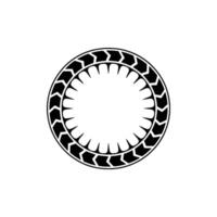 Minimalist Black White Circular Emblem - Geometric. vector