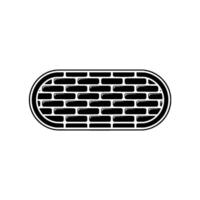 Minimalist Black Brick Pattern in Oval Shape. vector