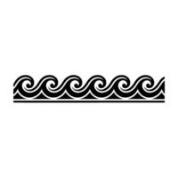 Black and White Wave Border on White Background. vector