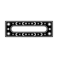 Celestial Label or Sign with Moons and Stars, Minimalist. vector