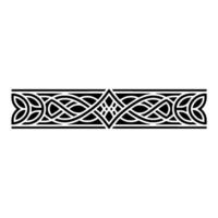 Celtic Knot Border, Black and White, Geometric. vector