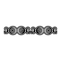 Black White Swirl Border Art Deco Inspired Decorative Element. vector