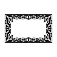 Elegant Celtic Knot Frame, Black and Silver on White, Element. vector