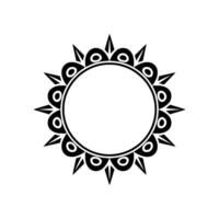 Black Mandala Frame on White, Minimalist Circular , Illustration. vector