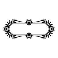 Art Deco Frame with Geometric Elements on White. vector
