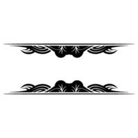 Ornamental Black White Border Elements on Gradient. vector