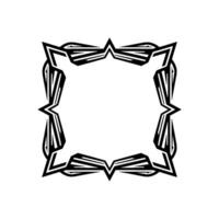 Geometric Art Deco Frame - Black White. vector
