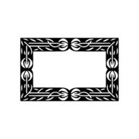 Elegant Black Frame with Intricate Celtic on White Background. vector