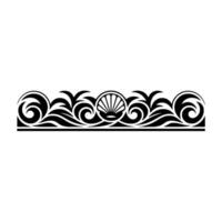 Elegant Sea Shell Border in Black White. vector