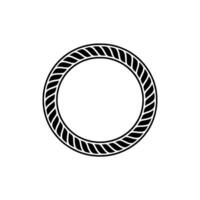 Minimalist Nautical Rope Circle Frame on White Background. vector