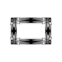 Art Nouveau Frame, Black and White Floral Border, Decorative Element. vector