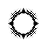 Geometric Sunburst Emblem with Spikes, Minimalist. vector