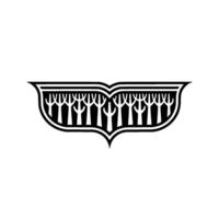 Minimalist Forest Crest , Black White. vector