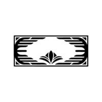 Art Deco Rectangular Frame Element, Black on White, Clean and Elegant. vector