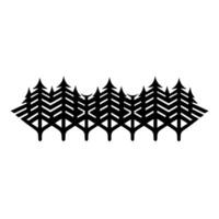 Minimalist Forest Silhouette on White Background. vector