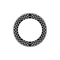 Geometric Circle Ornament in Black and White, Minimalist. vector