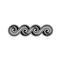 Ornamental Wave Pattern - Monochrome Element. vector