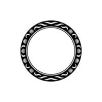 Decorative Black and White Circle Frame, Nautical. vector