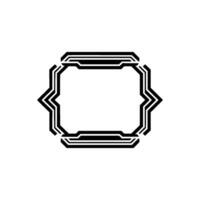 Modern Geometric Frame with Glowing Accents on White. vector