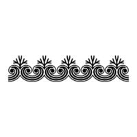 Decorative Black and White Border with Swirls and Tree Elements. vector