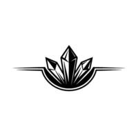 Geometric Crystal Cluster , Black and White, Minimalist. vector