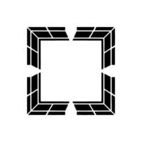 Abstract Geometric Black Frame on White Background. vector