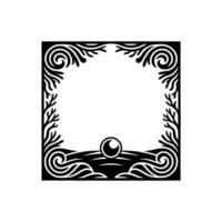 Elegant Decorative Frame Swirls, Branches, Abstract Art, Monochrome. vector