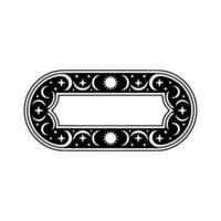 Celestial Ornamental Frame, Black White, Minimalist, Element. vector