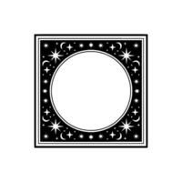 Celestial Frame , Black and White, Elegant Minimalist Style. vector