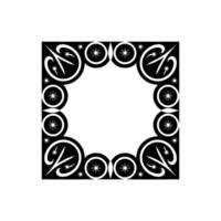 Elegant Black and White Ornate Square Frame - Retro. vector