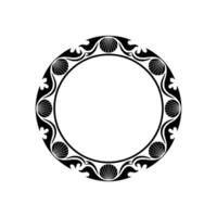Elegant Black Circular Frame, Shell Motif, Simple. vector