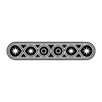 Elegant Black White Decorative Border with Geometric Pattern on White. vector
