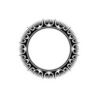 Tribal Sun Circle Geometric Black and White Pattern on Gray Background. vector