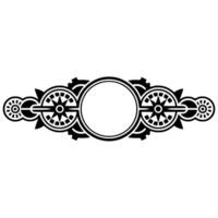 Decorative Geometric Black and White Emblem with Circle Element. vector