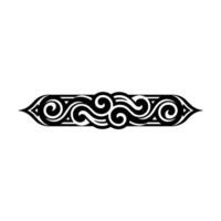 Elegant Black Scroll Ornament on White Background Decorative. vector