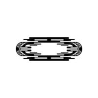Art Deco Oval Frame with Geometric Details on White Background. vector