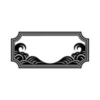 Japanese Wave Pattern Frame - Illustration. vector