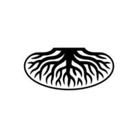 Abstract Root System Silhouette, Black and White Minimalist. vector