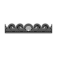 Decorative Wave Border with Seashell Ornament - Minimalist. vector