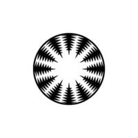 Abstract Geometric Sphere with Repeating Tree Silhouette Pattern on White Background. vector