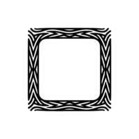 Modern Black Frame with Geometric Pattern on White Background. vector