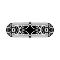 Geometric Decorative Motif, Black and White, Minimalist. vector
