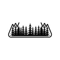 Minimalist Forest with Geometric Outline. vector