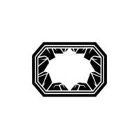 Geometric Black and White Frame. vector