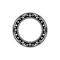Elegant Nautical Circle Shells and Swirls in Black and White. vector