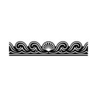 Elegant Sea-Inspired Border Waves Seashell. vector
