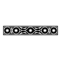 Elegant Black and White Border with Star and Swirl. vector